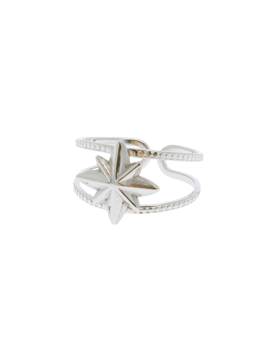 Wholesaler Lolilota - double row star steel ring