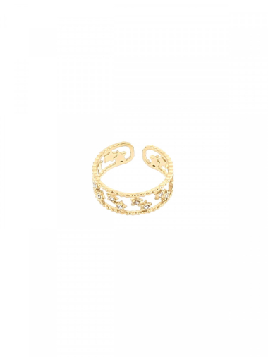 Mayorista Lolilota - anillo de diamantes de imitación de estrella de doble fila