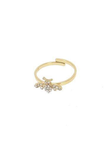 Wholesaler Lolilota - thin ring with bee strass in Stainless Steel