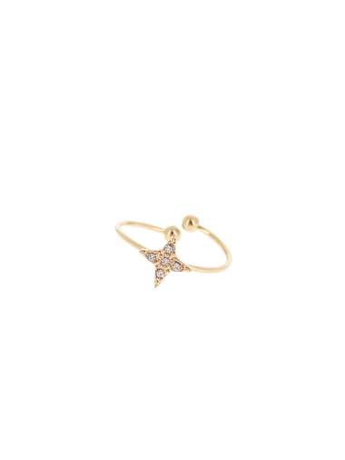 Mayorista Lolilota - anillo de estrella de acero fino con diamantes de imitación