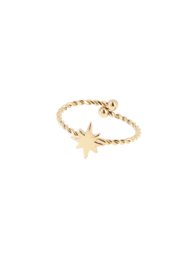 Wholesaler Lolilota - fine twisted steel star ring