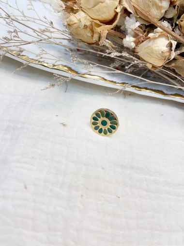 Wholesaler Lolilota - round flower ring enamel