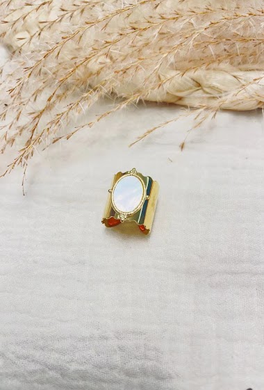 Wholesaler Lolilota - Ring large oval mother of pearl