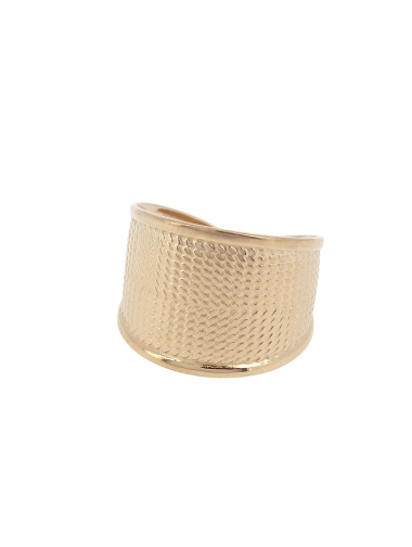 Wholesaler Lolilota - wide steel texture ring