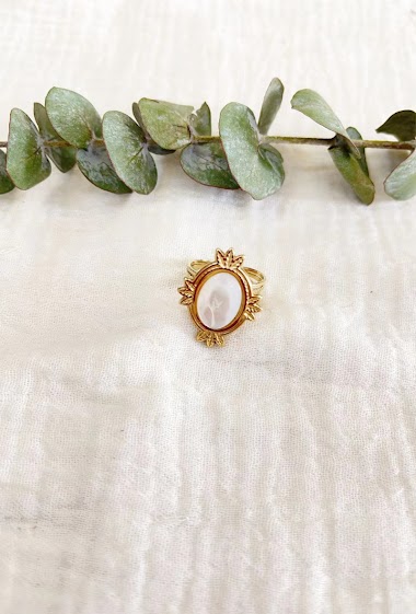 Wholesaler Lolilota - Ring medallion mother of pearl