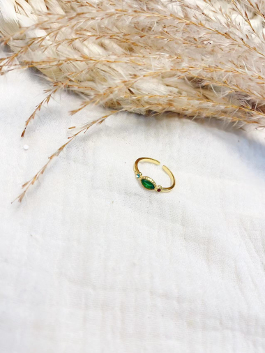 Mayorista Lolilota - anillo ovalado puntiagudo con diamantes de imitación