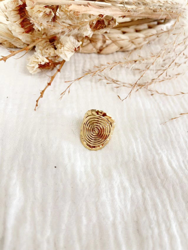 Grossiste Lolilota - bague ovale spirale acier