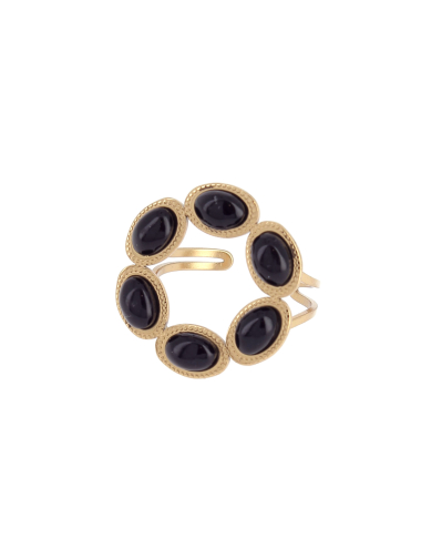 Mayorista Lolilota - anillo de acero con piedra redonda