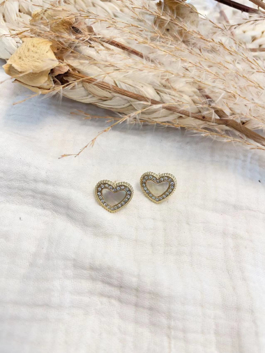 Wholesaler Lolilota - earring heart in stainless steel