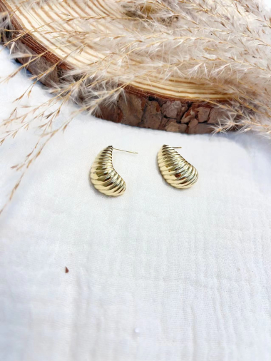 Wholesaler Lolilota - earring seashell in stainless steel