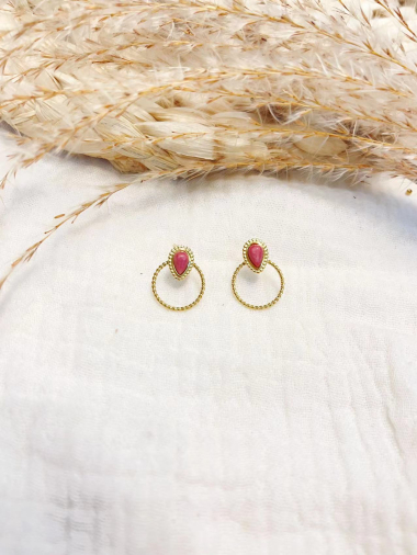 Wholesaler Lolilota - drop earring and braided stone circle