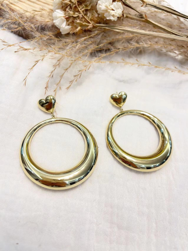 Wholesaler Lolilota - heart circle pendant earring