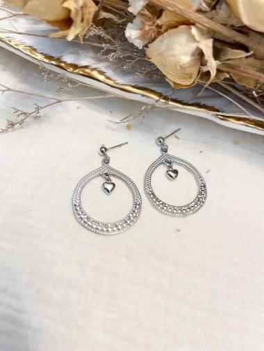 Wholesaler Lolilota - circle and heart pendant earring