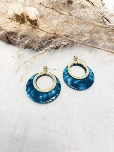 Wholesaler Lolilota - resin circle pendant earring