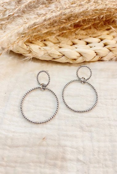 Wholesaler Lolilota - Earring pendant circle twisted