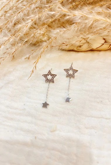 Großhändler Lolilota - Earring pendant star strass