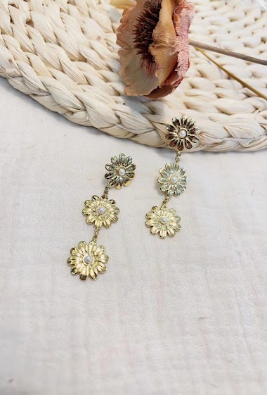 Großhändler Lolilota - Earring pendant flower mother of pearl
