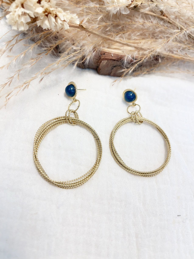 Wholesaler Lolilota - braided multi circle pendant earring