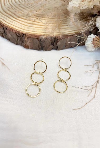 Großhändler Lolilota - Earring pendant triple circle