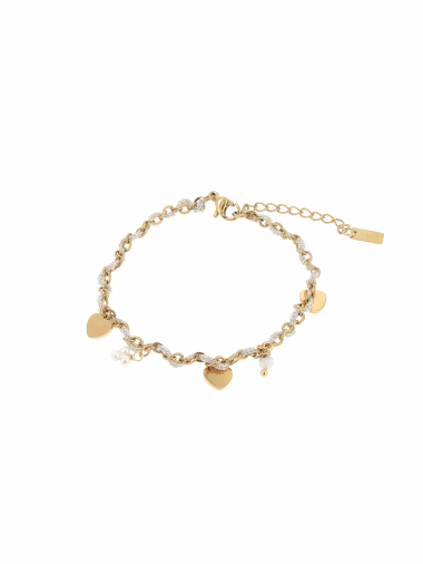 Mayorista Lolilota - pulsera con dije de corazón de acero inoxidable