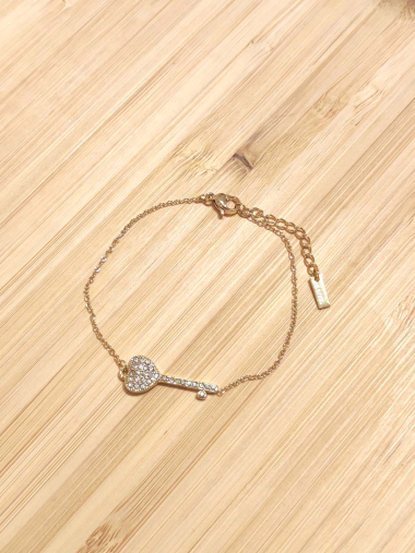 Grossiste Lolilota - bracelet clé en coeur strass