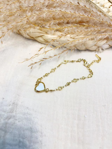 Grossiste Lolilota - bracelet coeur nacre