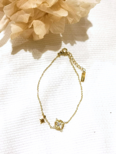 Grossiste Lolilota - bracelet étoile avec strass et breloque en acier inoxydable