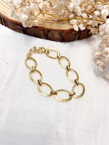 Wholesaler Lolilota - bracelet chain hammered in stainless steel