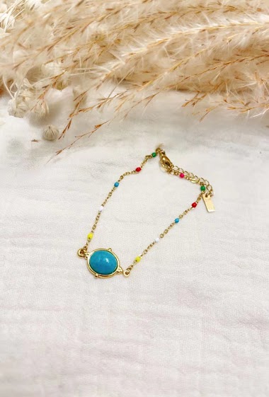 Wholesaler Lolilota - Bracelet pendentif stone and multi beads