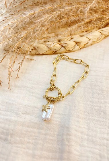 Grossiste Lolilota - Bracelet perle nacree etoile de mer