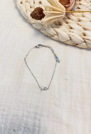 Grossiste Lolilota - Bracelet perle nacrée strass