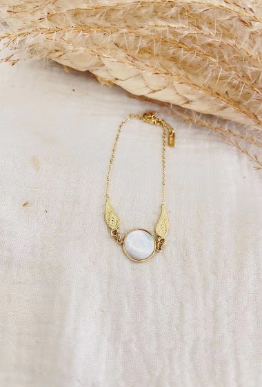 Wholesaler Lolilota - Bracelet round mother of pearl wings