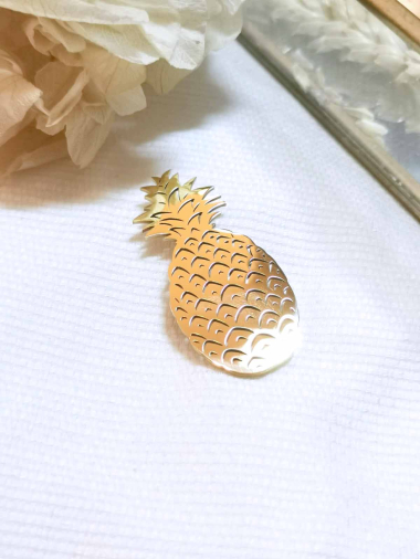 Wholesaler Lolilota - brooch pineapple in stainless steel