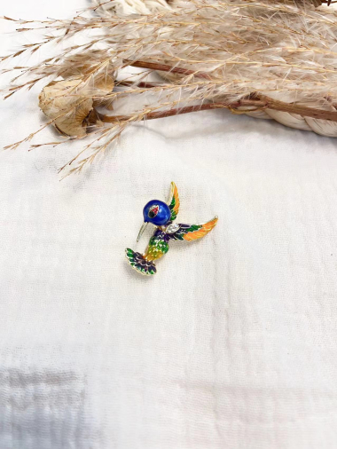 Wholesaler Lolilota - brooch hummingbird in brass