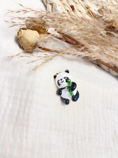 Großhändler Lolilota - Panda-Brosche aus Messing