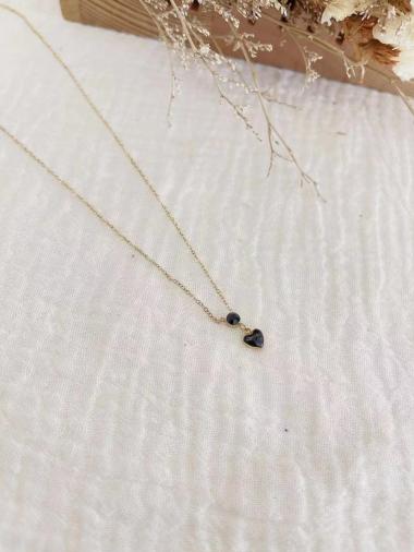 Wholesaler Lolilota - rhinestone enamel heart necklace