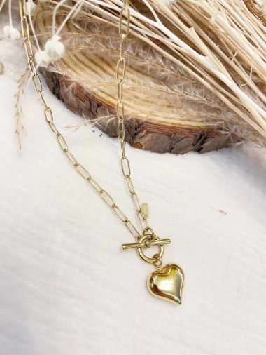 Wholesaler Lolilota - toggle clasp heart necklace