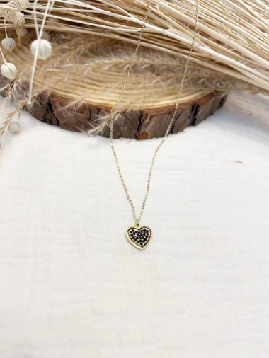 Wholesaler Lolilota - rhinestone heart necklace