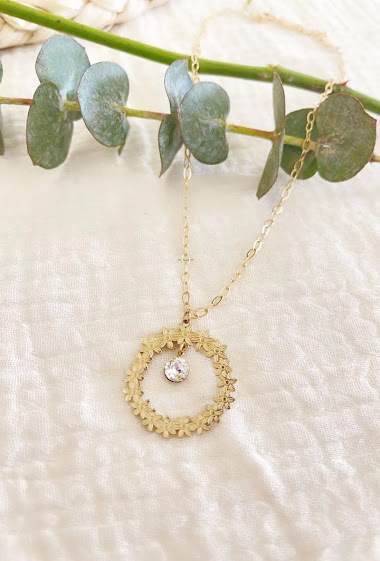 Großhändler Lolilota - Necklace flower wreath strass