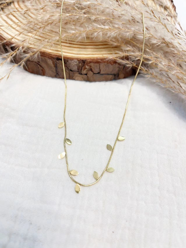 Wholesaler Lolilota - necklace with leaves in stainless steel