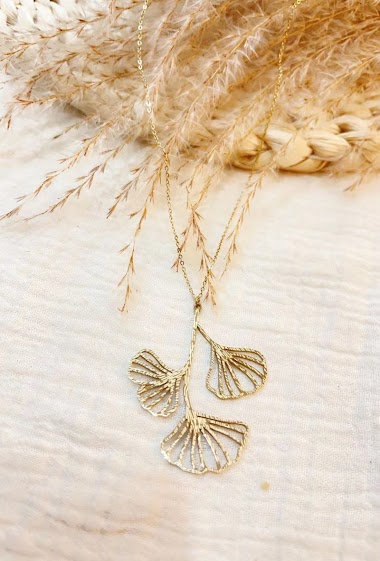 Wholesaler Lolilota - Necklace ginkgo leaves