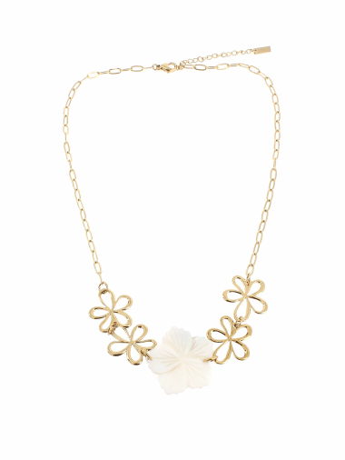 Wholesaler Lolilota - necklace flowers in stainless steel