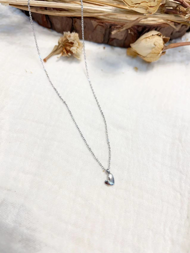 Wholesaler Lolilota - Mini steel heart necklace
