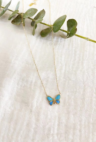 Wholesaler Lolilota - Necklace butterfly enamel