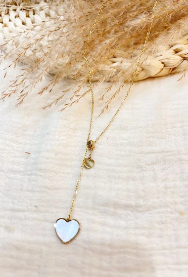 Wholesaler Lolilota - Necklace pendant heart nacre