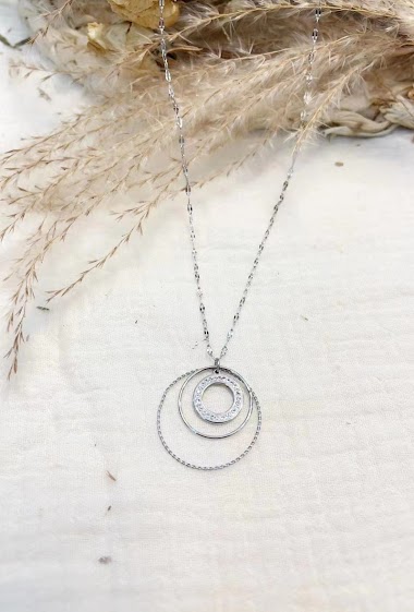 Großhändler Lolilota - Necklace triple circle strass
