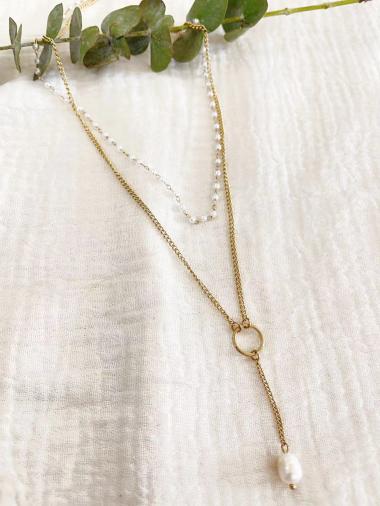 Großhändler Lolilota - Y-Halskette aus Perlen und Perlen