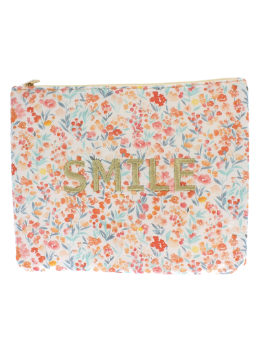 Grossiste Lolilota - grande pochette coton fleur "Smile"