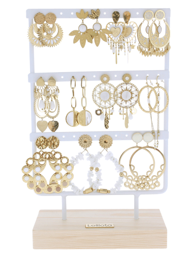 Wholesaler Lolilota - set of 11 steel pendant earrings
