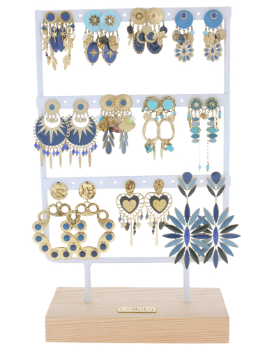 Wholesaler Lolilota - set of 11 steel pendant earrings